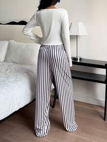 ZzzCrew Women Floral & Striped Long Sleeve Pajama Set - Multicolor - View 2