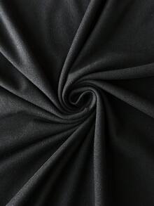 SHEIN LUNE 女士休闲高领低腰连衣裙 - 杏色 - 查看 7