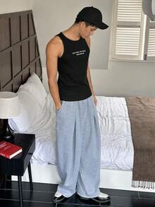 SWAVVY Men's Casual Slim Fit Sleeveless T-Shirt With Embroidered Design, Grey Mens Sleeveless Tops Undershirt Men Mens Tank Top Round Neck Mens Cotton Tank Top Men's Jackpot Sumwon Mens Sleeveless T Shirts - Dark Grey - View 6