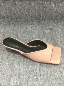 CUCCOO CHICEST Zapatos de tacón abiertos tipo mule, zapatos de vuelta al colegio, zapatos de estudiante universitario, zapatos de primavera, zapatos de vacaciones de primavera, zapatos de Pascua - Polvo desnudo - Ver 16