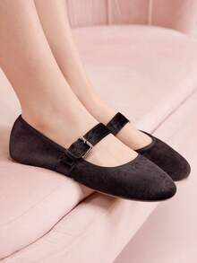 CUCCOO DOLLMOD Women's Casual Versatile Commute Simple Buckle Flats Spring Shoes - Coffee Brown - View 2