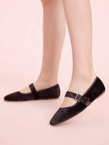 CUCCOO DOLLMOD Women's Casual Versatile Commute Simple Buckle Flats Spring Shoes - Coffee Brown - View 5