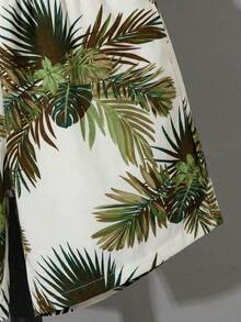 SHEIN Bộ 2 món áo sơ mi và quần short in hoa phong cách học sinh dành cho bé trai tuổi teen, thích hợp đi làm, đi học, mặc thường ngày, chơi thể thao, mùa xuân/hè. - Nhiều màu - Xem 7