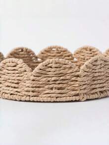 1 pieza Cesta de almacenamiento tejida a mano con cuerda de papel, decoración del hogar vintage, organizador de escritorio, decoración de baño de hotel, cesta de ratán, cesta de almacenamiento, almacenamiento de baño, accesorios de cocina, decoración de habitación, decoración del hogar - Multicolor - Ver 7