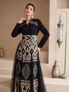 Al Najma Printed Women's Turkish Kaftan, Arabian Dress