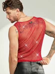 FeverCity Sexy Sheer Mesh Party Clubwear Men's Tank Top