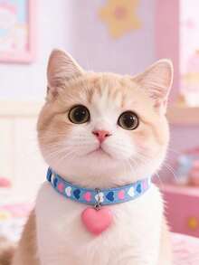 PETSIN 1 Piece Pet Love Bell Collar Adjustable Neck Size Cat Collar Dog Collar Pet Accessories Pet Supplies - Multicolor - View 26