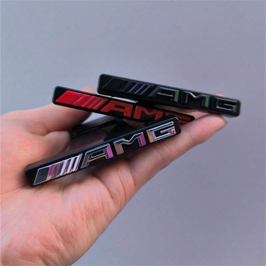 1Pc Suitable GT Model Grille Grille Car Logo Small Logo AMG Grille Car Sticker Buckle Modification - A - View 1