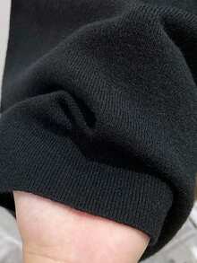 Franclia Áo len nữ tay ngắn cổ lọ màu trơn tối giản, thích hợp mặc hàng ngày. - Nhiều màu - Xem 4