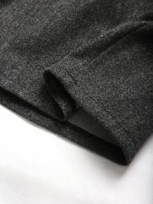 Franclia Culottes plissées en mélange tricoté grande taille pour femmes, design enveloppant, inspiré, poches, porter casual au quotidien, coupe ample, automne/hiver - Gris foncé - Voir 9