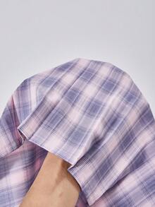 SHEIN ChillGRL Streecool Teen Girls Woven Plaid Pleated A-Line Skirt, Suitable For Casual Daily Wear