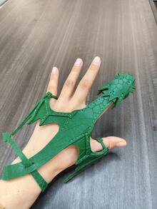 1 Piece Fashion Adjustable Dragon Cuff Bracelet, Retro Faux Leather Dragon Wrap Wrist Strap, Cosplay Fashion Accessory Gift For Men And Women, Great Christmas Gift, Birthday Gift, Creative Men's Bracelet, Hot Faux Leather Dragon Glove Gift, Braided Retro Bracelet Wristband, Adjustable Hand Dragon Mittens For Men, Valentine's Day, Mardi Gras - Multicolor - View 7