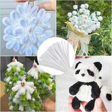 Ống làm sạch, 100/200/300 cái Ống làm sạch màu trắng Thân bông nhung, 6mm * 11,8 inch, Ống làm sạch thân bông nhung, Đồ thủ công làm sạch ống, Dành cho ống làm sạch Vật dụng thủ công DIY Nghệ thuật & Thủ công Trang trí - Nhiều màu - Xem 6