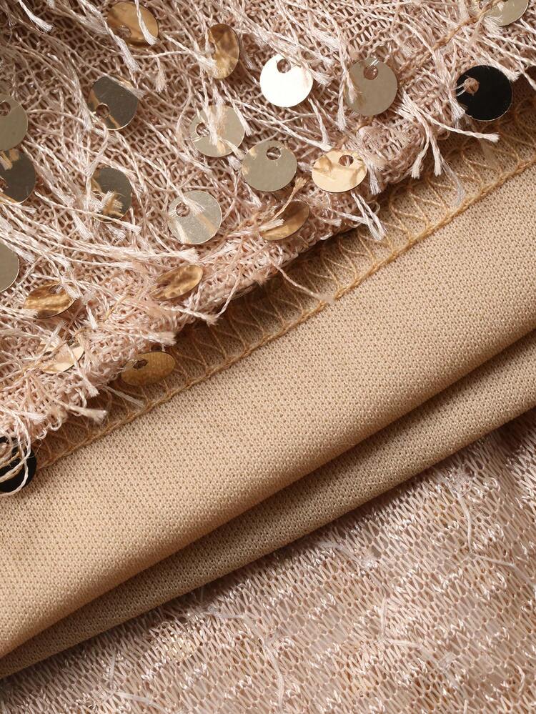 Glamorous Gold Sequin Casual Skirt For Women Carnival