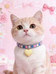 PETSIN 1 Piece Pet Love Bell Collar Adjustable Neck Size Cat Collar Dog Collar Pet Accessories Pet Supplies - Multicolor - View 16