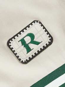 ROMWE MEN Prep Pantalones cortos casuales sueltos con cordón en la cintura y bolsillos para hombres - Caqui - Ver 3