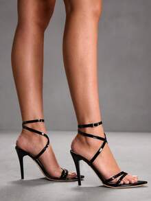 CUCCOO SZL Giày sandal cao gót dành cho nữ - màu đen - Xem 7