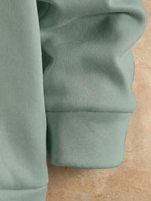 HIMLAND 男士休闲通勤撞色字母图案保暖内衬卫衣，秋冬款 - 彩色 - 查看 4