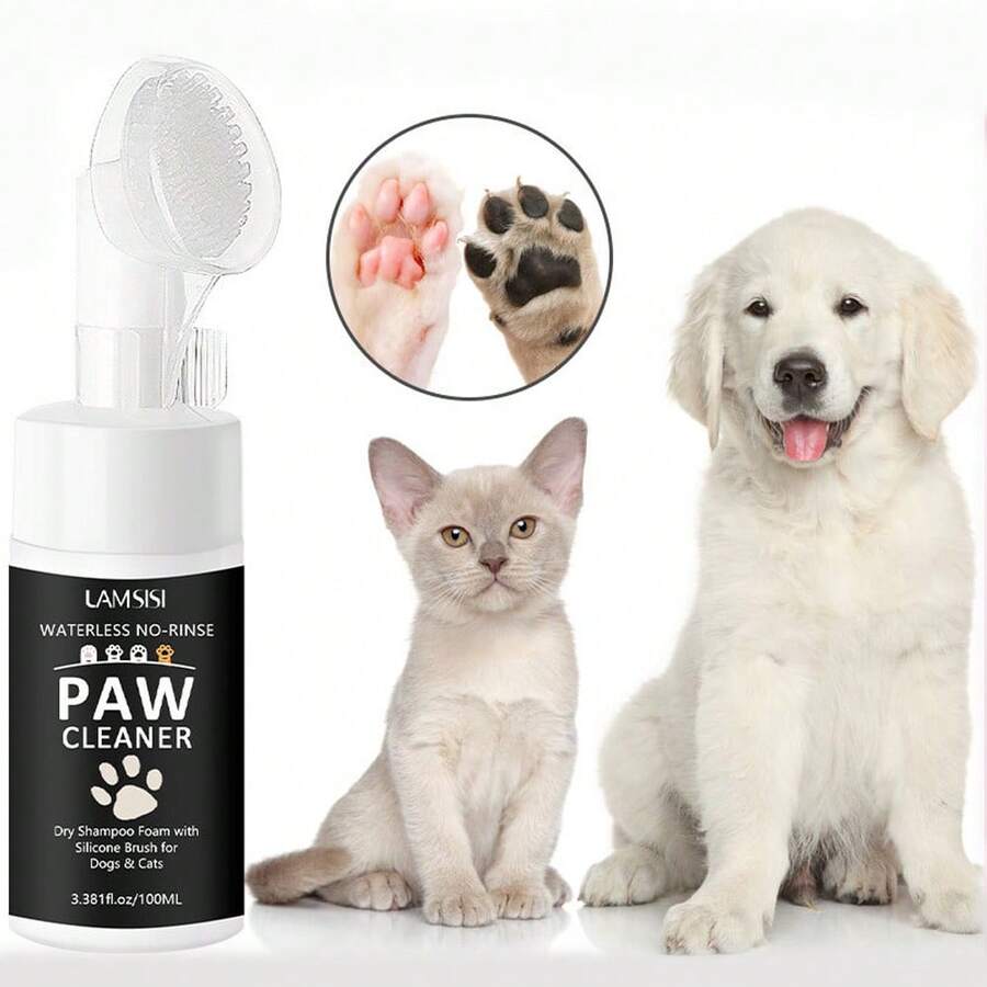 1 buah/2 buah Busa Pembersih Kaki dengan Kepala Sikat untuk Pembersihan Mendalam di Antara Kaki, Pembersih Kaki Kucing dan Anjing. - 100ml - View 1