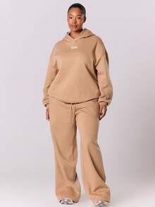 MUSERA Sudadera con capucha con parche de logo oversize, básicos casuales y cómodos para la primavera - Caqui - Ver 5