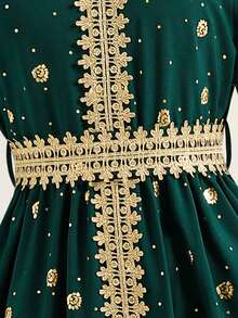 Girls' Elegant Long Robe Dress, Suitable For Festivals And Events - Green - View 7