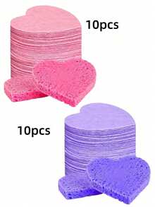 10/20/30/50PCS Heart Shaped Compressed Face Sponges 100 Percent Natural Fiber Facial Cleansing Massage Exfoliating Face Masks Makeup Removal For Estheticians Professional Spa Beauty Tools Skincare Essentials - Multicolor - View 25