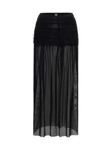 Swim Oasis 2pcs/Set Women One-Piece Swimsuit, Black Gathered Sheer Mesh High-End Elegant Ladies One-Piece Swimsuit With Ruffle Mesh Double Layer Long Skirt - Black - View 5