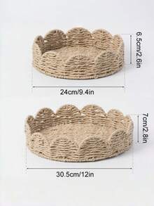 1 pieza Cesta de almacenamiento tejida a mano con cuerda de papel, decoración del hogar vintage, organizador de escritorio, decoración de baño de hotel, cesta de ratán, cesta de almacenamiento, almacenamiento de baño, accesorios de cocina, decoración de habitación, decoración del hogar - Multicolor - Ver 3