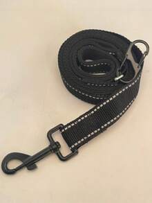 1pc Nylon Round Rope Pet Leash, Explosion-Proof Dog Leash, Reflective At Night, Foam Handle To Prevent Hand Injury. - Black - View 2