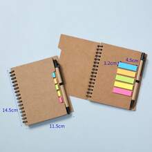 Slanted Colored Card Pen Design Notepad, Comes With A Pen, 100G Paper, Spiral-Bound Sticky Notes, Premium Notebook, Perfect Gift! School Supplies, Back-To-School Essential - Multicolor - View 4