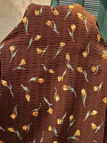 SHEIN Maternity Casual Ditsy Floral Dress - Brown - View 5