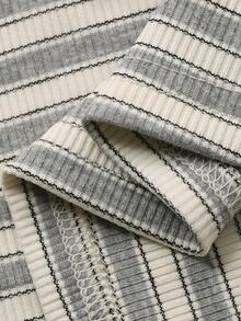 Livesso Áo thun nữ tay ngắn kẻ sọc phối màu, dáng rộng, thích hợp mặc đi làm, dạo phố, mùa xuân/hè. - Màu be - Xem 3