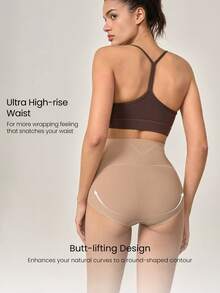 GLOWMODE 2 Pack Sculpt Fit High-Rise Waist Tummy Control Butt-Lifting Shapewear Coverage Underwear Daily Casual - Apricot - View 3