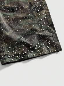 Men's Pearl & Diamond Camo Print Loose Denim Shorts - Multicolor - View 4