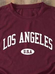 Resyla 女士字母印花短袖T恤图案T恤女式上衣