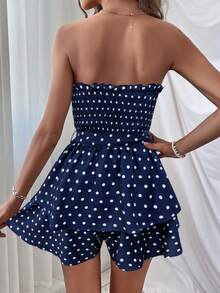 Zolique 女士休闲波点印花连体裤，夏季 - 彩色 - 查看 2