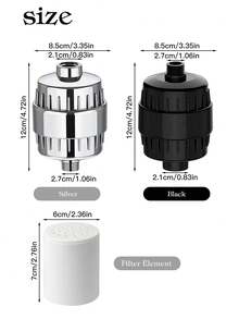 1个高效淋浴喷头过滤器，大流量硬水软化淋浴喷头过滤器，通用淋浴净水器，减少皮肤干燥和头发损伤，去除氯和有害物质，适用于家庭、酒店和房车浴室，是馈赠亲朋好友的绝佳礼物。 - 彩色 - 查看 10