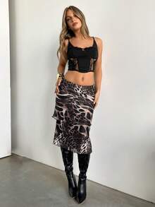 Siren Gaze Women's Fashionable Sexy Leopard Print Low Waist Skirt - Multicolor - View 3