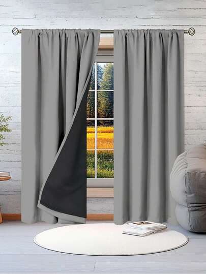 Cortina opaca, aislante térmica, que bloquea los rayos UV, adecuada para la sala de estar, el dormitorio, bloquea la luz en caso de corte de energía, otoño/invierno