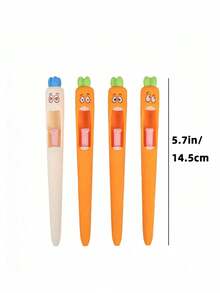 1支多功能萝卜造型中性笔，创意清新文具用品，塑料材质，黑色墨水，趣味复活节礼物和派对赠品 - 彩色 - 查看 2