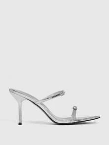 CUCCOO SZL Women's Buckle Design Fashion Daily Wear High Heel Sandals - Silver - View 4