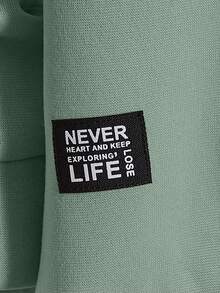 HIMLAND 男士休闲通勤撞色字母图案保暖内衬卫衣，秋冬款 - 彩色 - 查看 3