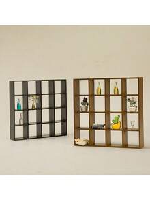 Rak Display 1/4 Bagian, Rak Penyimpanan Furnitur Mini 16 Grid - Model Saku Rumah Portabel, Dilengkapi dengan Lemari Display Elegan, Dapat Meningkatkan Pesona Koleksi Anda, Rak Buku, Braket Dinding, Dekorasi Pemandangan Rumah Mini - MultiWarna - View 1