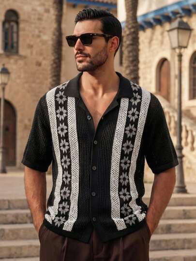 HIMLAND เสื้อโปโลถักแขนสั้นแบบกลวงสำหรับผู้ชาย, เสื้อคาร์ดิแกนลายทางแนวตั้งแบบมีกระดุมสีตัดกัน, เสื้อคาร์ดิแกนถักสำหรับผู้ชาย, เสื้อโบว์ลิ่งย้อนยุค, เสื้อถักวินเทจ, เสื้อสไตล์ยุค 50 สำหรับผู้ชาย, เสื้อคาร์ดิแกนถักลาย Jacquard, เสื้อโปโลถักแบบมีกระดุมหน้า, เสื้อเชิ้ตคอปกแคมป์สำหรับผู้ชาย, เสื้อสไตล์ Rockabilly, เสื้อคาร์ดิแกนลายทางแนวตั้ง, เสื้อคาร์ดิแกนถักลาย Jacquard ลายทางแนวตั้งสำหรับผู้ชาย | เสื้อเชิ้ตลูกไม้ผู้ชาย เสื้อโปโลกระดุมหน้าดีไซน์ย้อนยุค เสื้อถักผู้ชาย เสื้อเชิ้ตญี่ปุ่นผู้ชาย เสื้อถักโครเชต์ผู้ชาย เสื้อเชิ้ตย้อนยุคผู้ชาย เสื้อเชิ้ตโครเชต์ผู้ชาย เสื้อเชิ้ตเม็กซิกัน