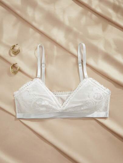 Charlaine Bekväm Sexig Spetshjärta Charmig Romantisk Dam-BH
