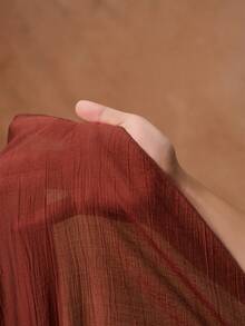 Zivah 新款春夏浪漫度假波西米亚棕色宽松镂空系带多层荷叶边迷你连衣裙，适合情人节、约会、派对、聚会、节日、西式风格、度假、游牧风格、海滩、海边、音乐会、日常出行、新年、狂欢、早午餐、婚礼宾客、婚礼季等场合，休闲百搭。 - 棕色 - 查看 7