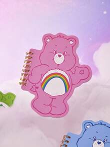 SHEIN X Care Bears 1 pezzo Quaderno a spirale portatile con forma di Orso Allegro dei cartoni animati, 80 pagine 40 fogli bianchi interni, adatto per apprendimento, scrittura, disegno, adatto per studenti e donne - Rosa - Visualizzare 4