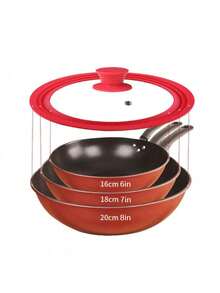 Universal Round Pot Lid For Pots, Pans Cookware Tempered Glass Lid For Skillets With Silicone Rim Replacement Lid For Frying Pan - Multicolor - View 7