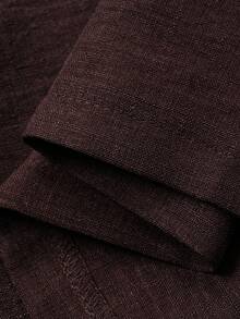 Livesso Spring & Summer Loose Casual Vacation Style Fashion Office Wear Street Tie-Up Shirt Cardigan Design Pleated Straight Leg Casual Suit Pants Set, Elegant Commuter Women's 2-Piece Outfit Lounge Sets For Women - Brown - View 7