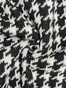 GlowEve 女士优雅圆领针织开衫背心 - 黑與白 - 查看 6